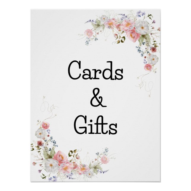 Poster Bouquet floral sauvage Babyshower (Devant)