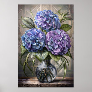 Poster Bouquet Hydrangea - Floral Still Life