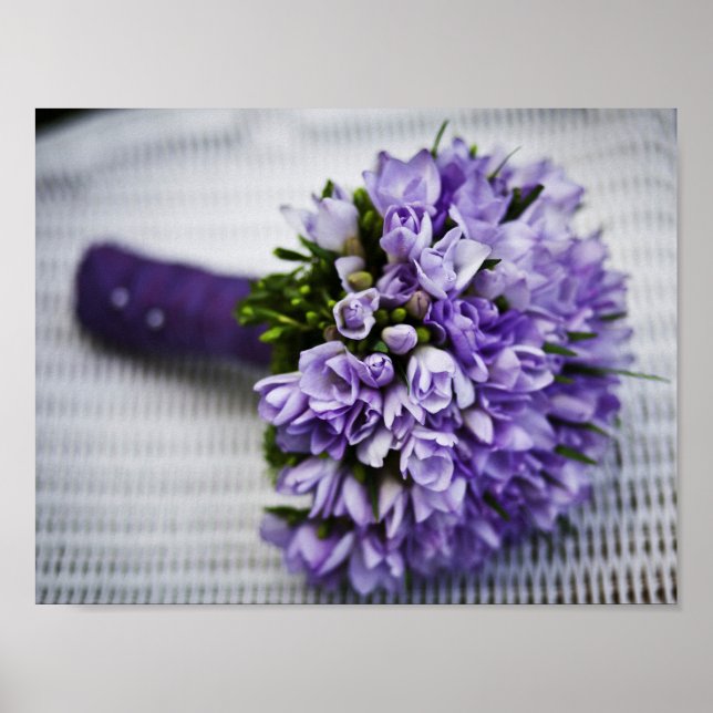 Poster Bouquet Mariage pourpre (Devant)