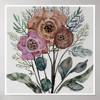 Poster Bouquet minimaliste de fleurs