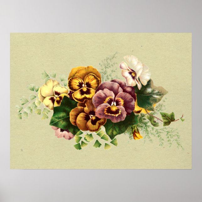 Poster Bouquet peint vintage (Devant)
