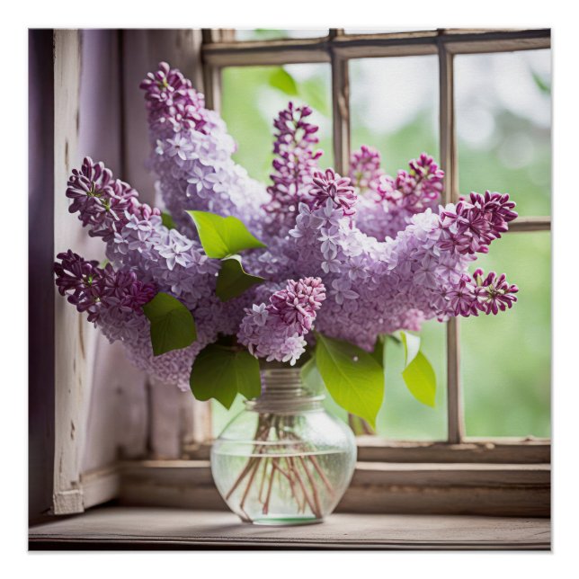 Poster Bouquet Purple Lilac (Devant)