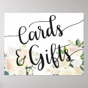Poster Bouquet Rose blanche   Cartes et cadeaux
