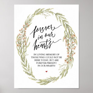 Poster Bouquets de forêt à jamais dans notre cœur Panneau