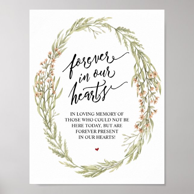 Poster Bouquets de forêt à jamais dans notre cœur Panneau (Devant)
