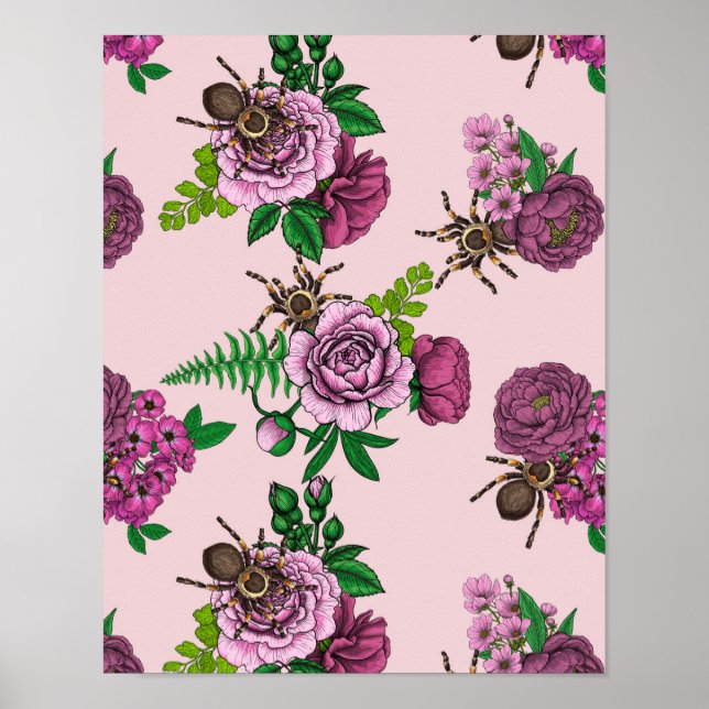 Poster Bouquets et tarantula (Devant)