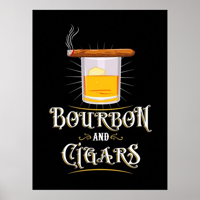 Poster Bourbon Et Cigares (Devant)