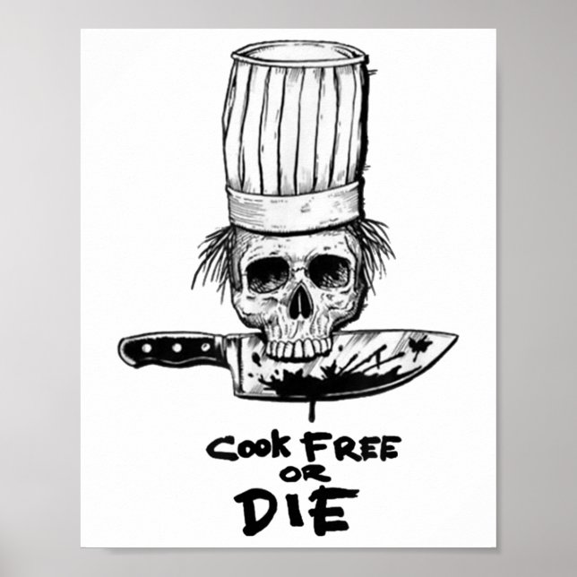 Poster Bourdain Cuire Gratuitement Ou Mourir Drôle Chef C (Devant)