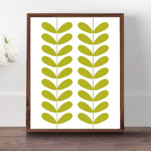 Poster Bourgeons de fleurs verts d'avocat Moderne du mili