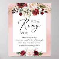 Bourgogne et floral rose mettent une bague sur son