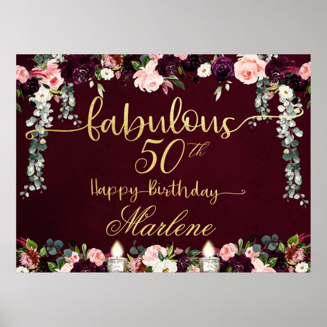 Poster Bourgogne Fabuleux 50 Anniversaire Fête 54x40 (Devant)