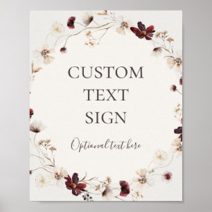 Poster Bourgogne Fleur Sauvage   Cartes & Cadeaux Beige s