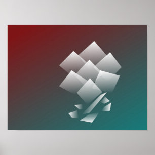 Poster Bourgogne turquoise blanche