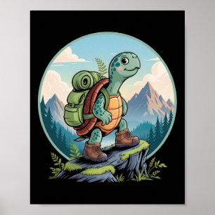Poster Bouteille À Randonnée Tortue Vêtements Pour Nature