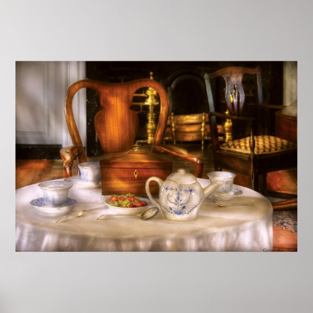 Poster Bouteille - Avoir du thé - set de thé chinois (Devant)