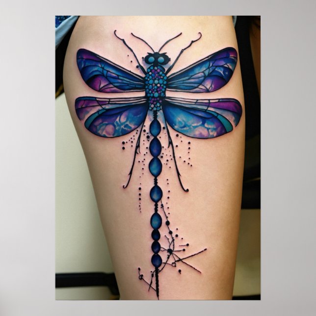 POSTER BOUTEILLE DANS L'AFFICHE D'ART EN ENCRE À LA MAIN (Devant)