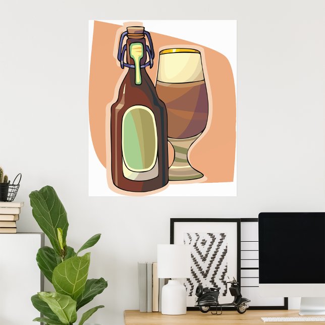 Poster Bouteille de bière artisanale et verre Brasserie r (Créateur téléchargé)