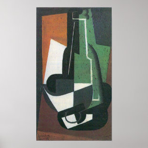 Poster Bouteille de Carafe de vin de Juan Gris, Cubisme V