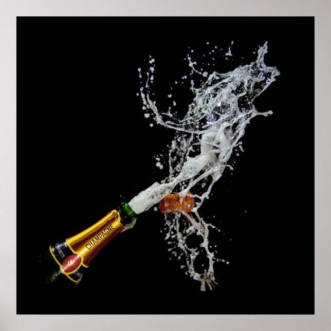 Poster Bouteille de Champagne	 Affiche/Impression (Devant)