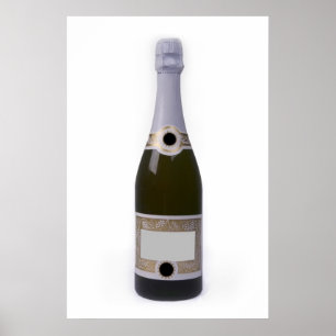 Poster Bouteille de Champagne avec l'étiquette vide