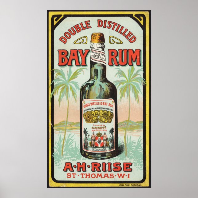 Poster Bouteille de rhum (Devant)