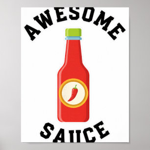 Poster Bouteille de Sauce Awesome au Poulet