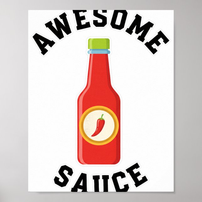 Poster Bouteille de Sauce Awesome au Poulet  (Devant)