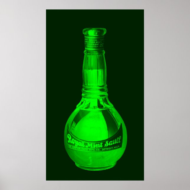 Poster Bouteille de sauce royale à la menthe 1905 (Devant)