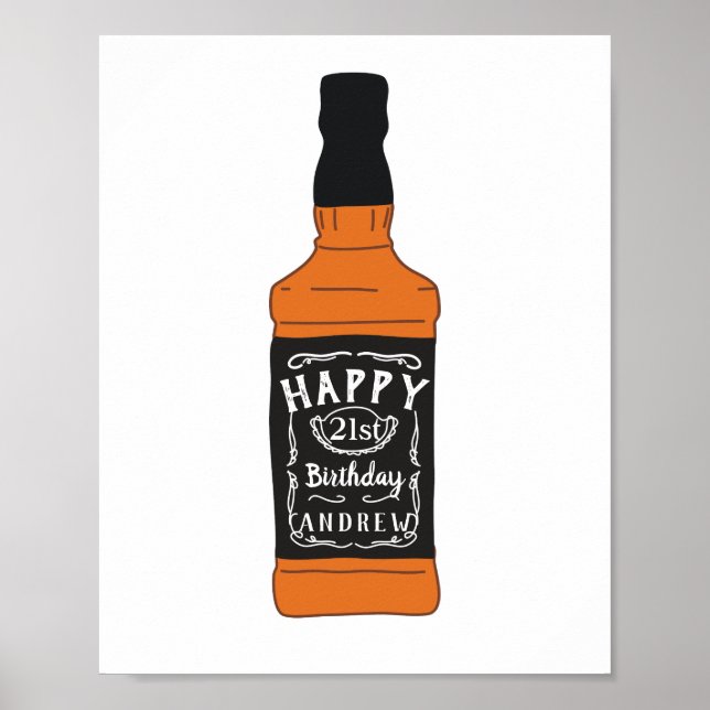 Poster Bouteille Whiskey 21e anniversaire Amateurs de Whi (Devant)