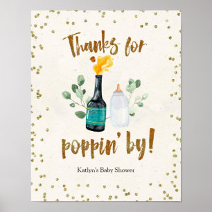 Poster Bouteilles à sauter Merci pour Popping par Baby sh
