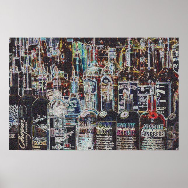 Poster Bouteilles de liqueur (Devant)