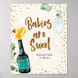 Poster Bouteilles de pompage Les bébés sont Baby showers 