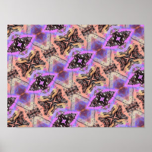 POSTER BOUTEILLES ET BOGUES ABSTRAIT MOTIF