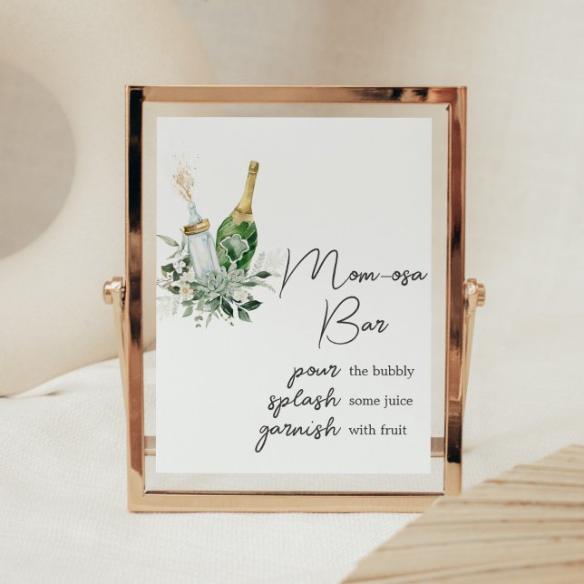 Poster Bouteilles Poppin' Baby shower Maman Osa Bar (Poppin' Baby Bottles Baby Shower Mom Osa Bar Sign Sign)