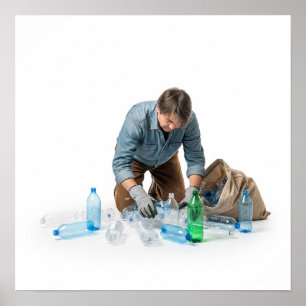 Poster Bouteilles pour la conception du recyclage