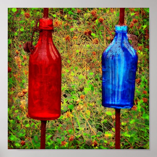 Poster Bouteilles vintages (Devant)