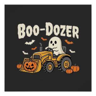 Poster Bouteur fantôme de Halloween Boo-Dozer Conception_