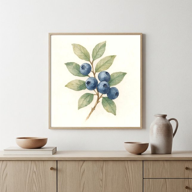Poster Boutique d'aquarelle Blueberries (Créateur téléchargé)