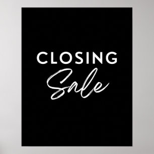 Poster Boutique Fermer Vente Signe, Boutique Boutique Ven