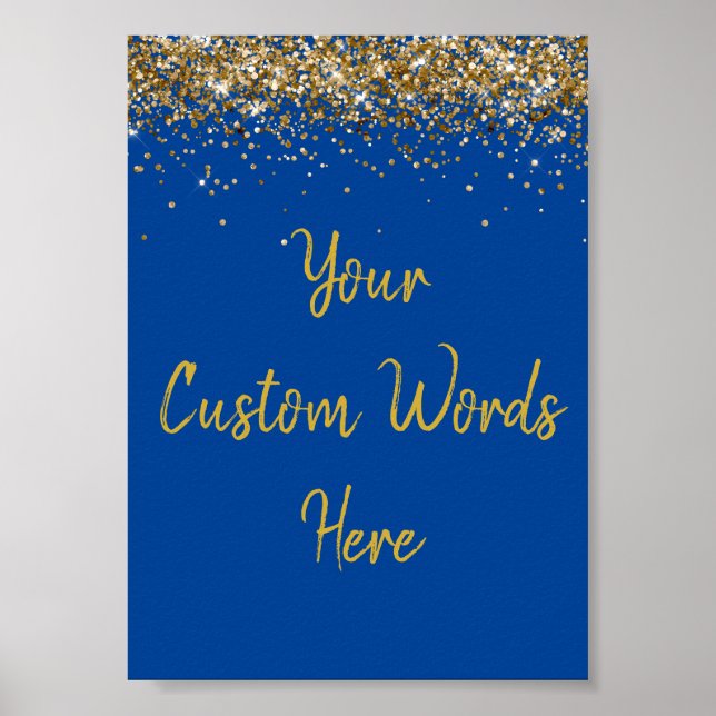 Poster Boutique photo personnalisée Cobalt Blue Gold Anni (Devant)