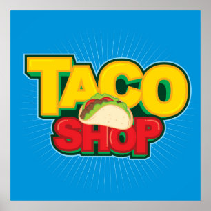 Poster Boutique Taco bleu cool