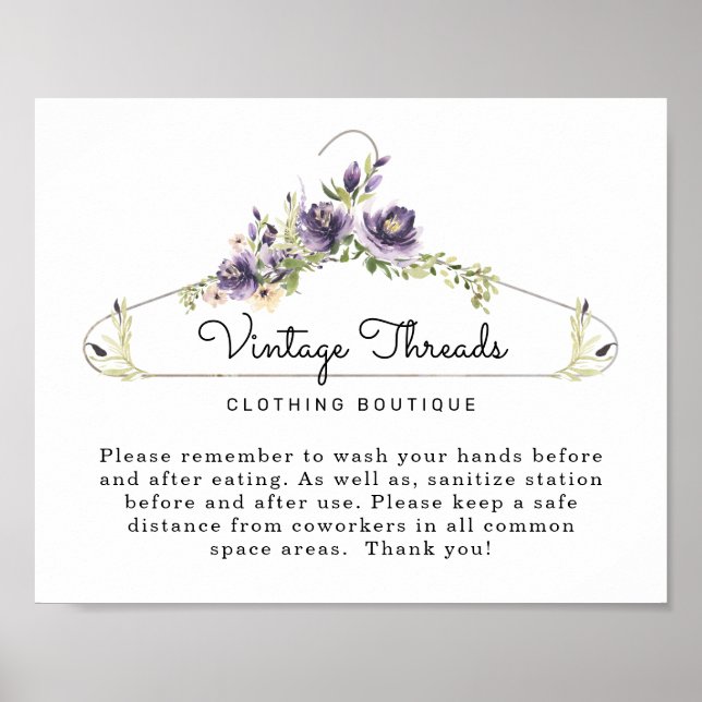 Poster Boutique Vêtements Couverture Sécurité Salle de pe (Devant)