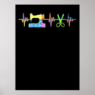 Poster Bouton de coeur à coudre - Odeur à coudre