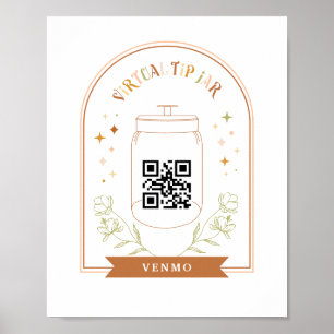 Poster Bouton virtuel Analyser QR Code Cash App Paiement