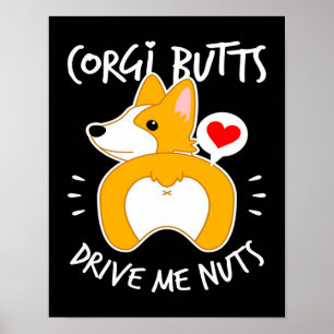 Poster Boutons de corgi   Jouer aux noeuds   Corgi Lover