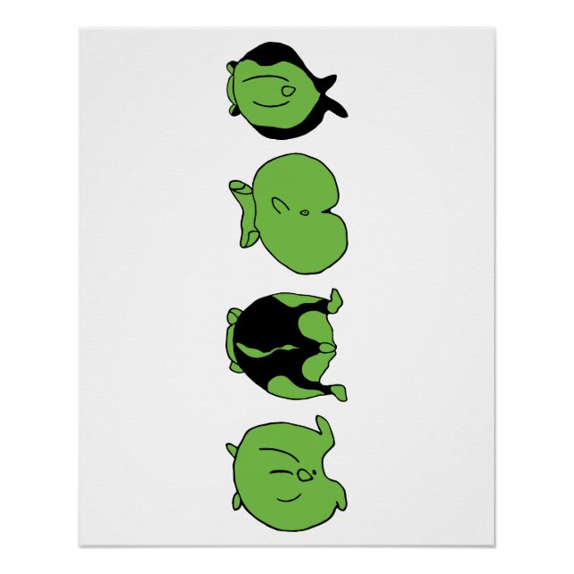 Poster Boutons de hamster vert (Devant)