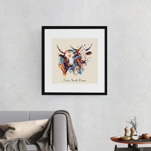 Poster Bovins de ferme Scandi, sur mesure