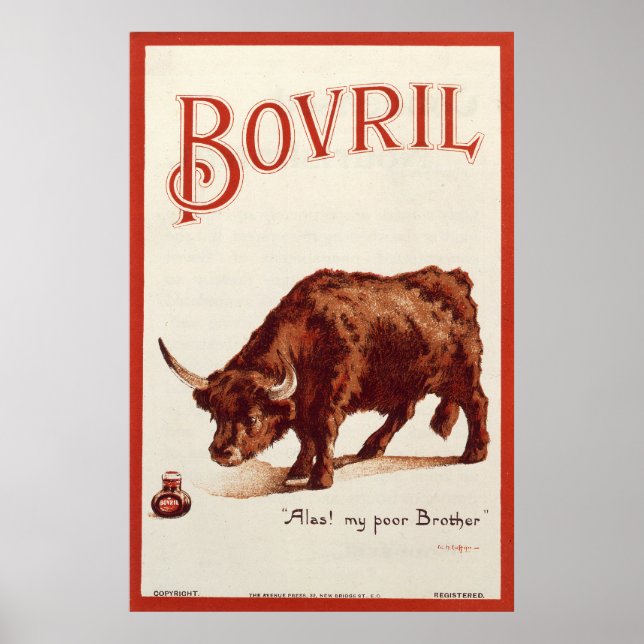 Poster Bovril Bull, 1900 (Devant)