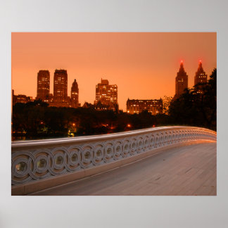 Poster Bow Bridge à Twilight dans Central Park, New York,