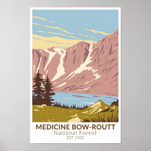 Poster Bow de médecine - Routt National Forest Vintage